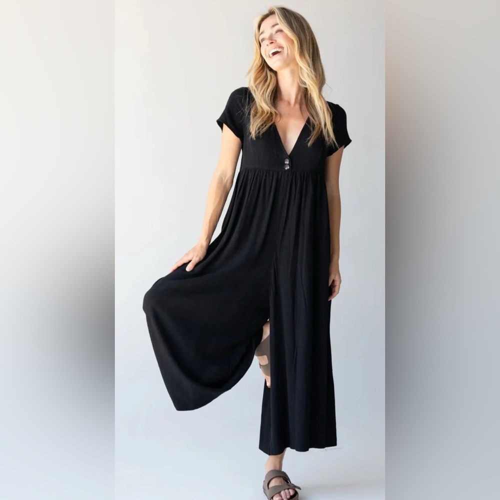 Natural Life Avery Wide-Leg Jumpsuit - Black